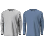 Fabrilife Mens Premium Blank Full Sleeve T Shirt Combo - Stellar and Gray Melange