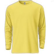 Fabrilife Mens Premium Blank Full Sleeve T-Shirt - Yellow