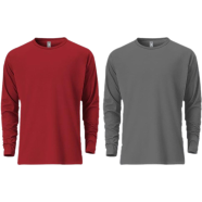 Fabrilife Mens Premium Blank Full Sleeve T Shirt Combo- Red, Charcoal