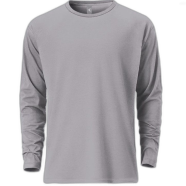 Fabrilife Mens Premium Blank Full Sleeve T-Shirt- Silver