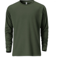 Fabrilife Mens Premium Blank Full Sleeve T-Shirt - Olive