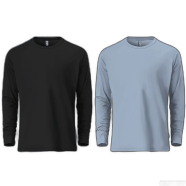 Fabrilife Mens Premium Blank Full Sleeve T Shirt Combo - Sky Blue and Black