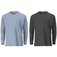Fabrilife Mens Premium Blank Full Sleeve T Shirt Combo - Sky Blue and Anthra Melange