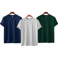 Fabrilife Mens Premium Blank T-shirt -Combo- Navy, Gray Melange, Green