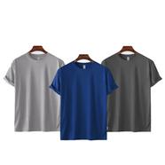 Fabrilife Mens Premium Blank T-shirt -Combo-Silver, Royal Blue, Charcoal - S Size