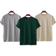 Fabrilife Mens Premium Blank T-shirt -Combo-Silver, Green, Biscuit