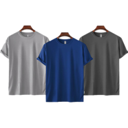 Fabrilife Mens Premium Blank T-shirt -Combo-Silver, Royal Blue, Charcoal