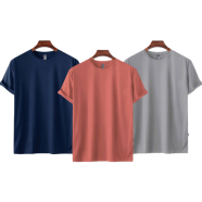 Fabrilife Mens Premium Blank T-shirt -Combo- Brick Red, Navy, Silver