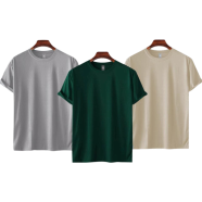 Fabrilife Mens Premium Blank T-shirt -Combo-Silver, Green, Cream