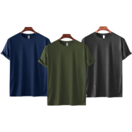 Fabrilife Mens Premium Blank T-shirt -Combo- Navy, Olive, Anthra Melange