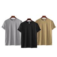 Fabrilife Mens Premium Blank T-shirt -Combo-Silver, Black, Tan