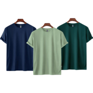 Fabrilife Mens Premium Blank T-shirt -Combo- Ice berg Green, Green, Navy