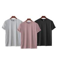 Fabrilife Mens Premium Blank T-shirt -Combo- Lavanderash, Gray Melange, Black