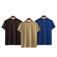 Fabrilife Mens Premium Blank T-shirt -Combo- Chocolate, Tan, Royal Blue