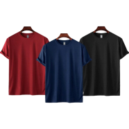 Fabrilife Mens Premium Blank T-shirt -Combo- Red, Navy, Black