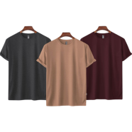 Fabrilife Mens Premium Blank T-shirt -Combo- Light Coffee, Anthra-Melange, Maroon