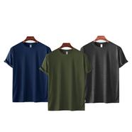 Fabrilife Mens Premium Blank T-shirt -Combo- Navy, Olive, Anthra Melange