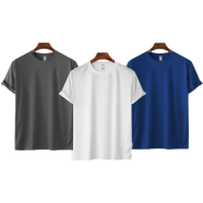 Fabrilife Mens Premium Blank T-shirt -Combo( Charcoal, White, Royal Blue)