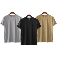 Fabrilife Mens Premium Blank T-shirt -Combo-Silver, Black, Tan