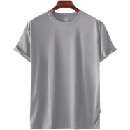 Fabrilife Mens Premium Blank T-shirt- Silver