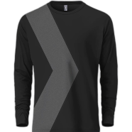 Fabrilife Mens Premium Designer Edition Full Sleeve T Shirt - Black