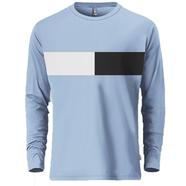 Fabrilife Mens Premium Designer Edition Full Sleeve T Shirt - Sky Blue