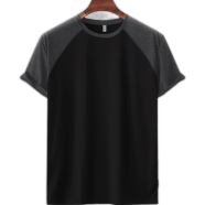 Fabrilife Mens Premium Short Sleeve Raglan - Black