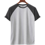 Fabrilife Mens Premium Short Sleeve Raglan - Gray Melange