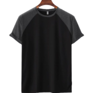 Fabrilife Mens Premium Short Sleeve Raglan - Black