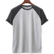 Fabrilife Mens Premium Short Sleeve Raglan - Gray Melange