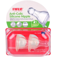 Farlin Baby Anti Colic Silicone Nipple for 2Step 3MPlus Standard Neck 2 Pcs - H-1