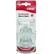 Farlin Fur Preventing Wide Neck Silicone Nipple 2 pcs pack for Feeding Bottle 0m - P-4