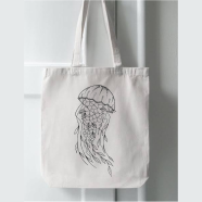 Fashionable Fabric Tote Bag With Zipper - WF -311
