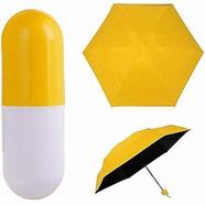 7 inch Mini Folding Umbrella with Cute Capsule Case - Yellow