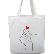 Fashionable White Fabric Tote Bag With Zipper - WS-248