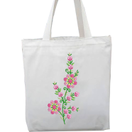 Fashionable White Fabric Tote Bag With Zipper - WF-296