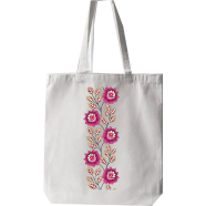 Fashionable White Fabric Tote Bag With Zipper - WF-299