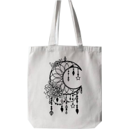 Fashionable White Fabric Tote Bag With Zipper - WF-303