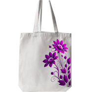Fashionable White Fabric Tote Bag With Zipper - WF-298