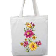 Fashionable White Fabric Tote Bag With Zipper - WF-291