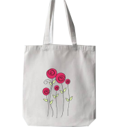 Fashionable White Fabric Tote Bag With Zipper - WF-289