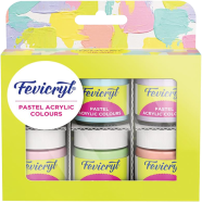 Fevicryl Multi Surface Pastel Acrylic Colours Kit 6 Shades X 15Ml | Ideal For Wood, Glass, Canvas, Metal, Plastic, Mould It | For Hobbyists, Artists, Diy Art And Craft