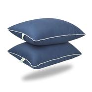 Fiber Head Pillow, Cotton Fabric Navy Blue 18x24 Inch Buy 1 Get 1 Free - 77741