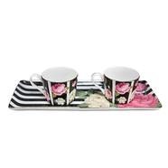 IHW Fine Bone Cup and Saucer Set W/ Tray - S18190L