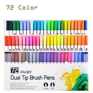 Fineliner Art Markers Watercolor Dual Brush Tip 72 Color