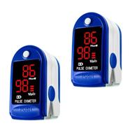 Finger Pulse Oximeter Blood Oxygen Saturation SpO2 Heart Rate O2 Monitor CE - LED - Blue (2 Pack)