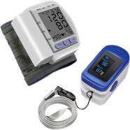 Fingertip Pulse Oximeter and Wrist Blood Pressure Monitor Combo Pack