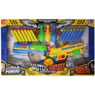 Fires Foam Darts Shooter Plastic Soft Bullet Blaster Toy Gun With Suction Target Board [nub_gun_double_(yandb)] - Yellow and Blue icon