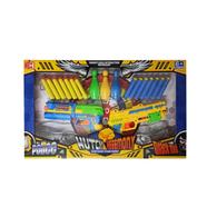 Fires Foam Darts Shooter Plastic Soft Bullet Blaster Toy Gun With Suction Target Board [nub_gun_double_(yandb)] - Yellow and Blue 