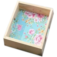 Floral Print Wooden Tray